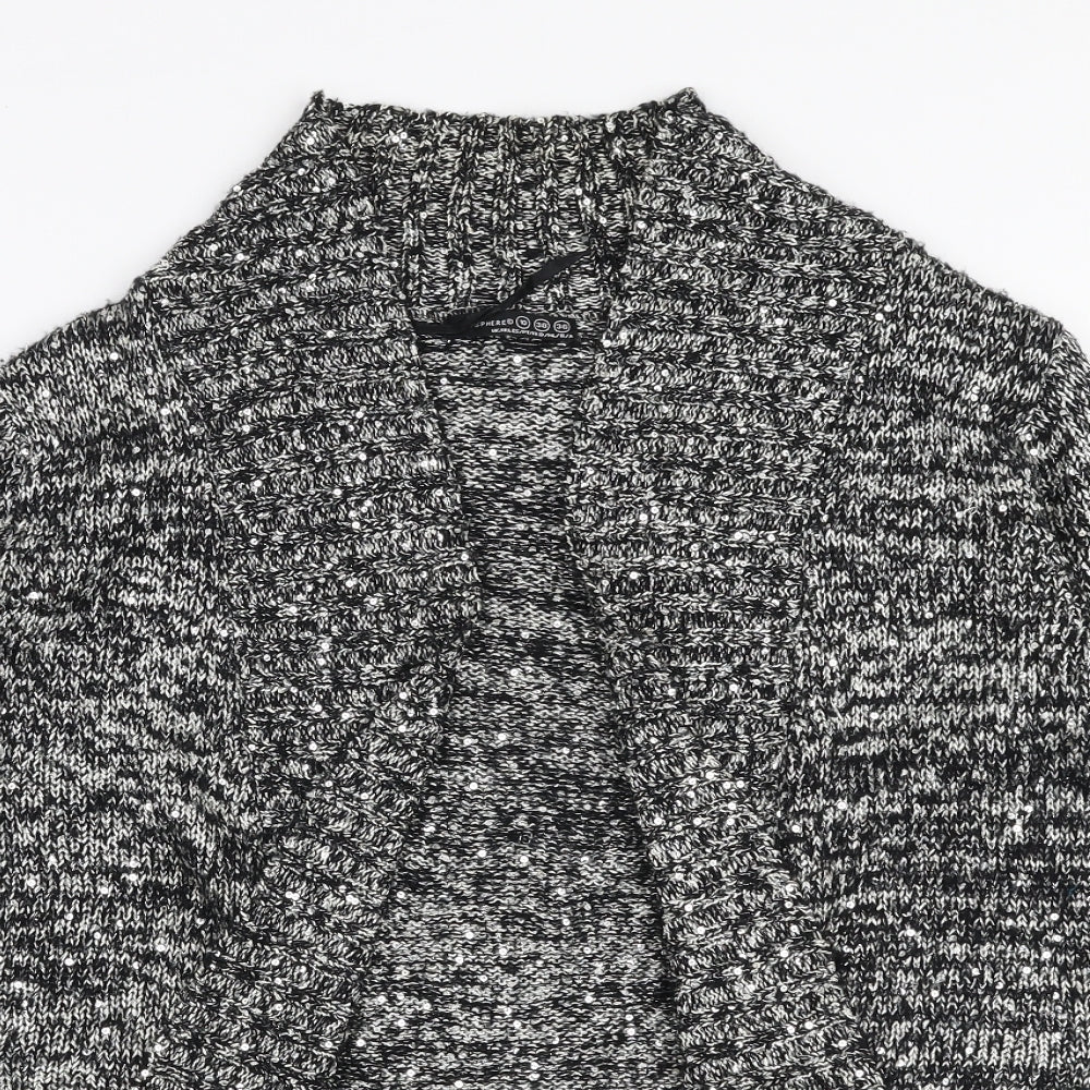 Atmosphere Womens Silver V-Neck  Polyester Cardigan Jumper Size 10