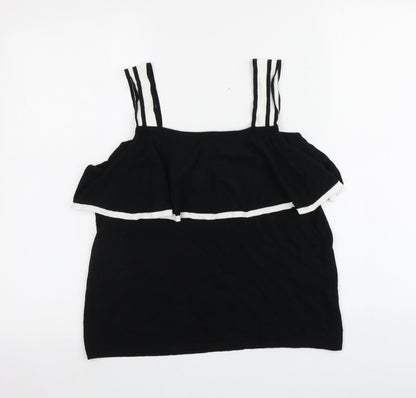 Womens UK Size 12 Per Una Black Basic T-Shirt