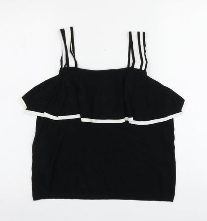 Womens UK Size 12 Per Una Black Basic T-Shirt