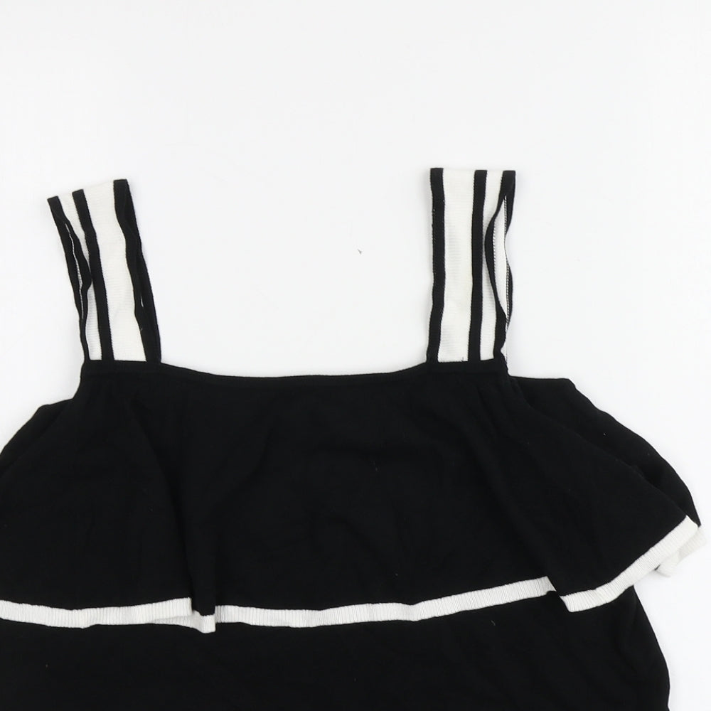 Womens UK Size 12 Per Una Black Basic T-Shirt