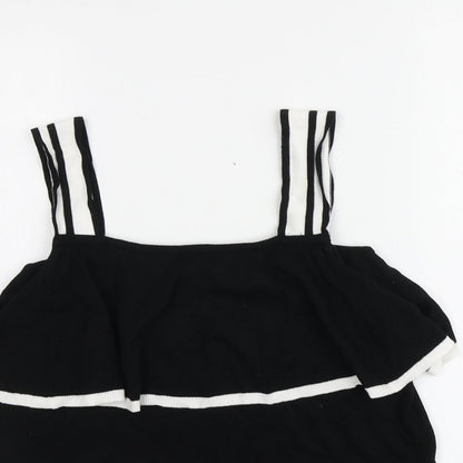 Womens UK Size 12 Per Una Black Basic T-Shirt