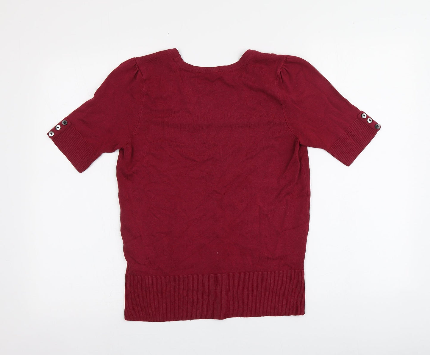 BHS Womens Red Round Neck  Viscose Pullover Jumper Size 12