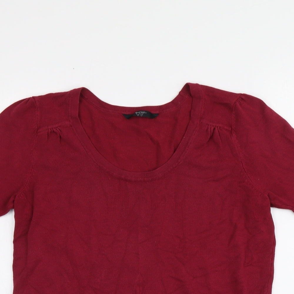 BHS Womens Red Round Neck  Viscose Pullover Jumper Size 12