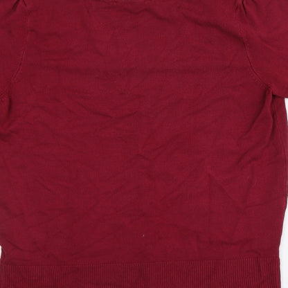 BHS Womens Red Round Neck  Viscose Pullover Jumper Size 12