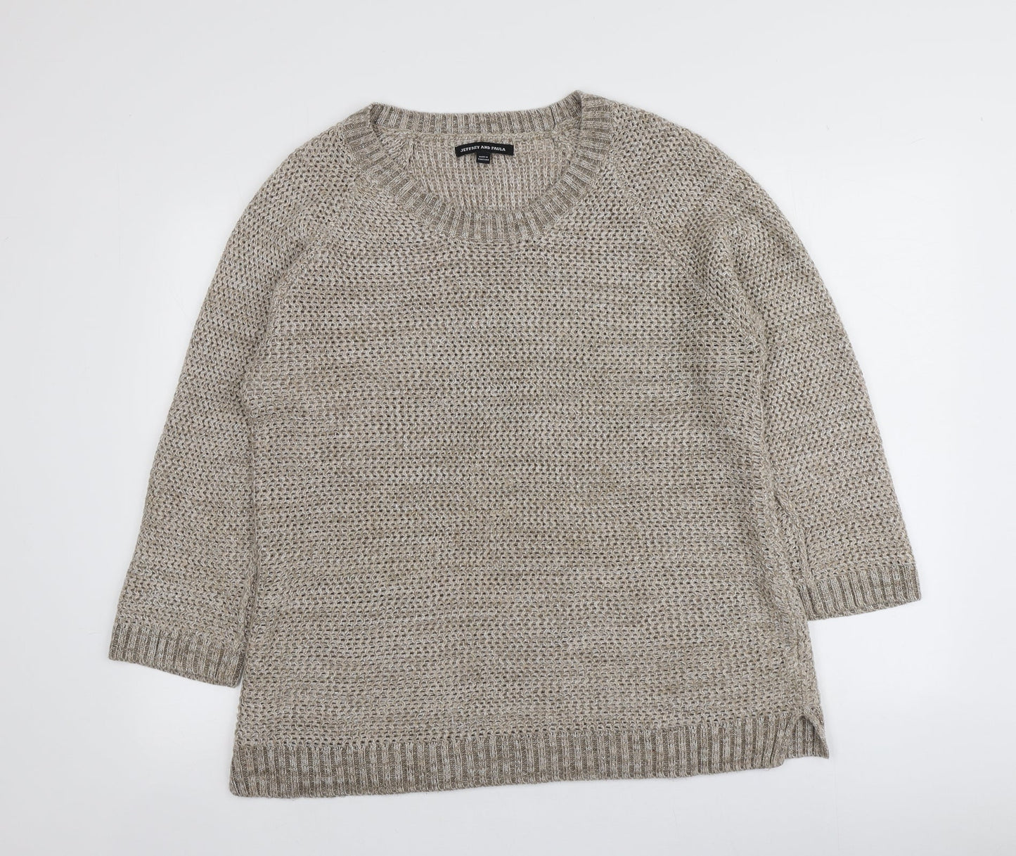 Jeffrey and Paula Womens Gold Round Neck  Acrylic Pullover Jumper Size 16