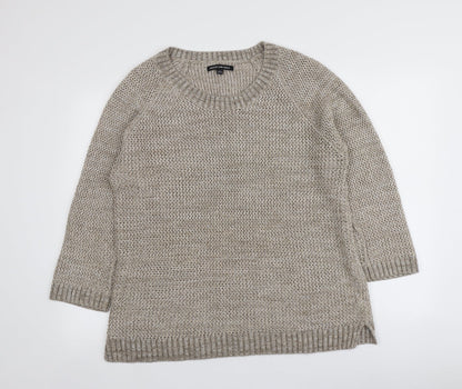 Jeffrey and Paula Womens Gold Round Neck  Acrylic Pullover Jumper Size 16