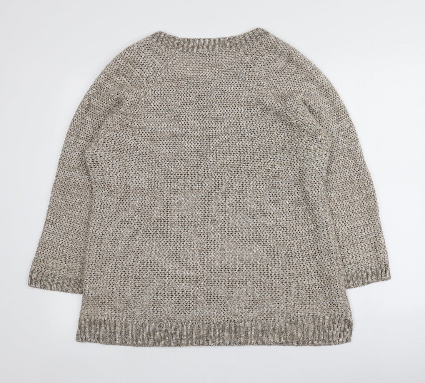 Jeffrey and Paula Womens Gold Round Neck  Acrylic Pullover Jumper Size 16