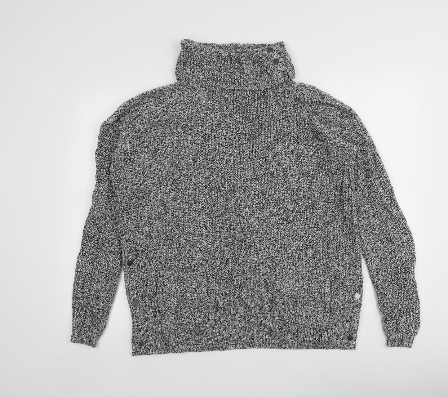 NEXT Womens Grey Roll Neck  Cotton Pullover Jumper Size S
