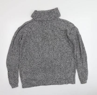 NEXT Womens Grey Roll Neck  Cotton Pullover Jumper Size S