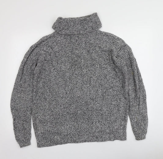 NEXT Womens Grey Roll Neck  Cotton Pullover Jumper Size S