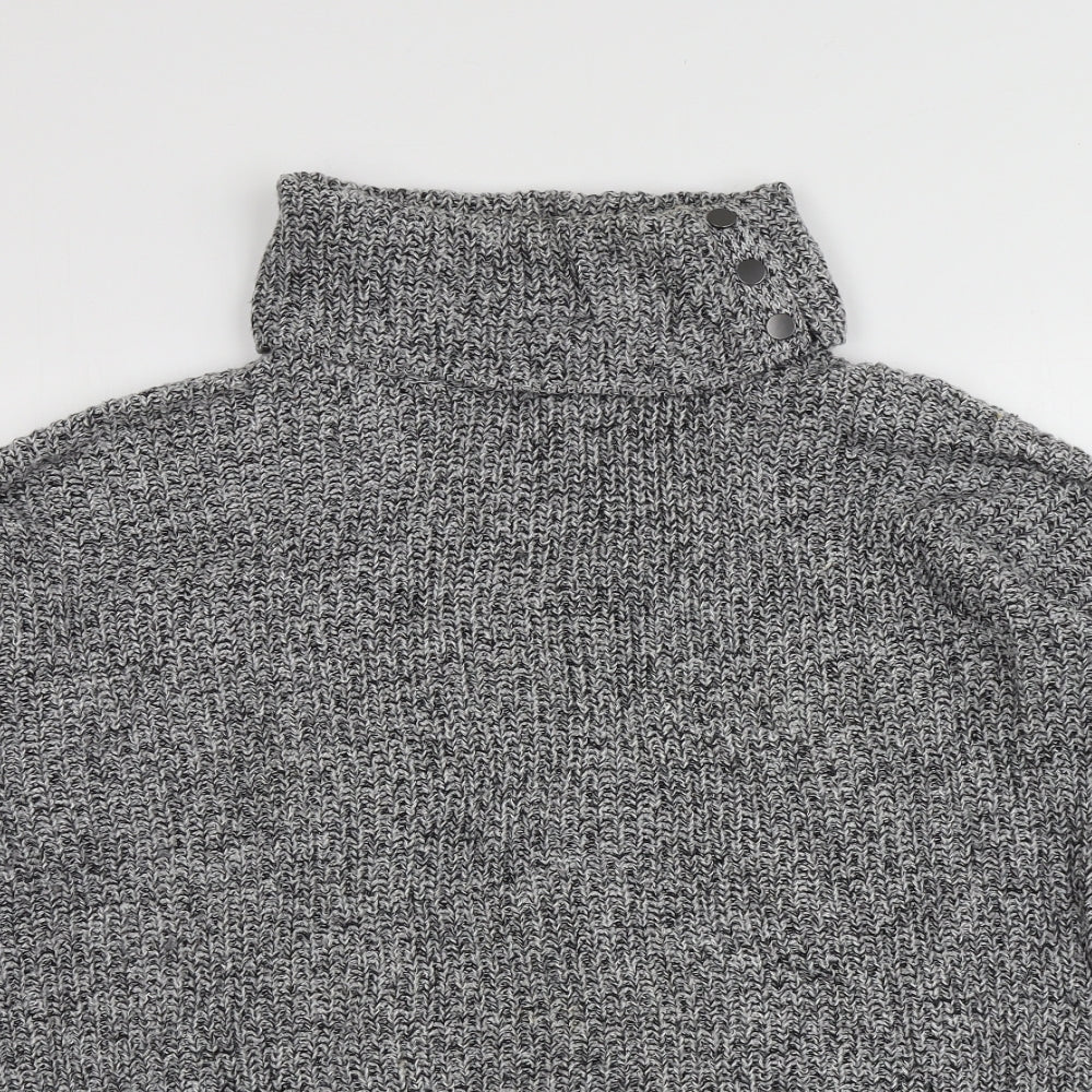 NEXT Womens Grey Roll Neck  Cotton Pullover Jumper Size S