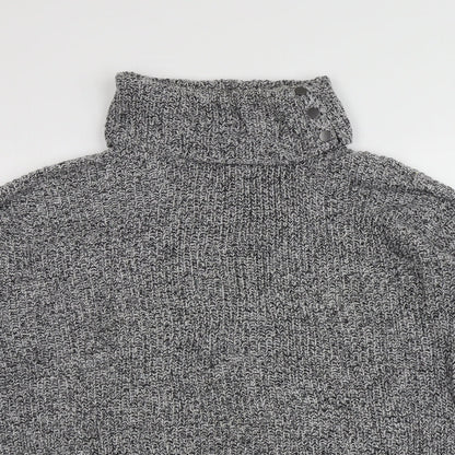 NEXT Womens Grey Roll Neck  Cotton Pullover Jumper Size S