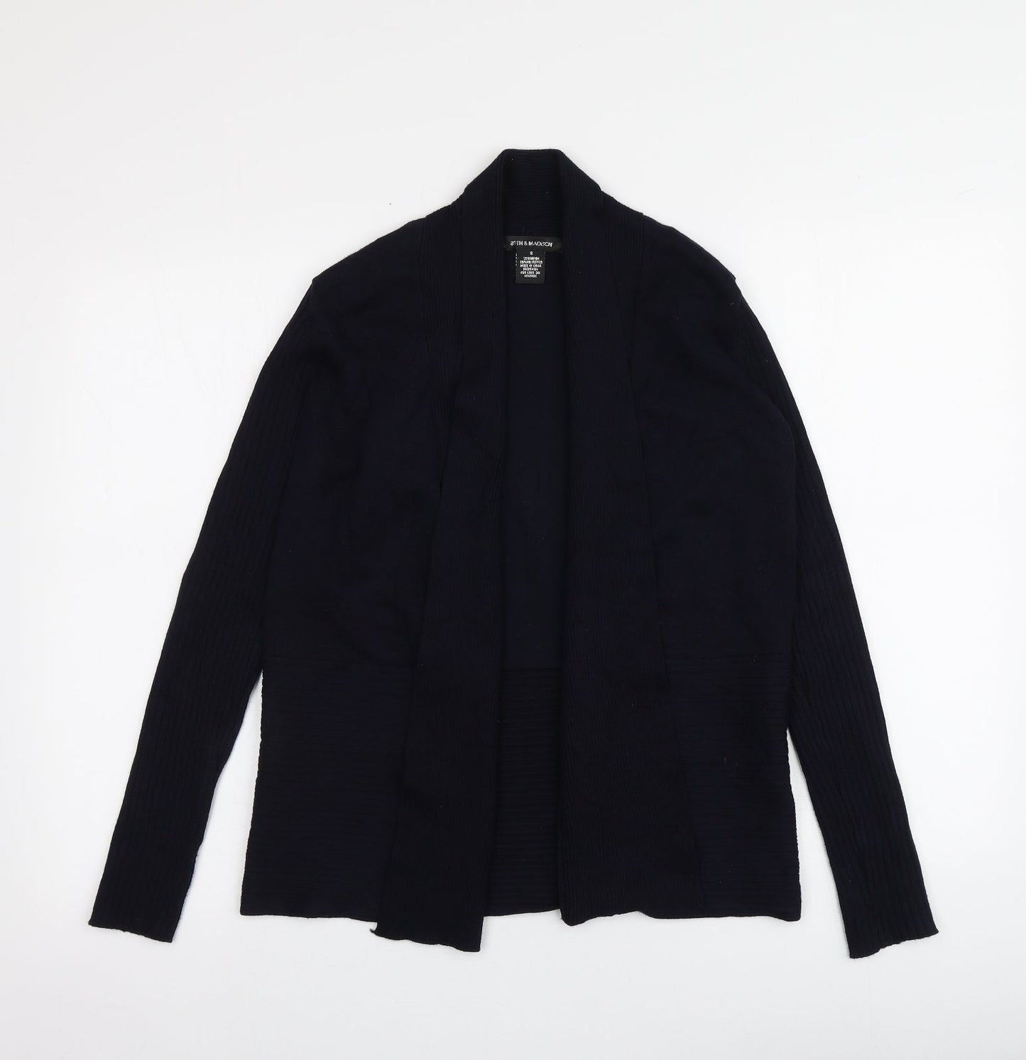 89th & Madison Womens Blue V-Neck  Rayon Cardigan Jumper Size S