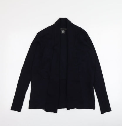 89th & Madison Womens Blue V-Neck  Rayon Cardigan Jumper Size S