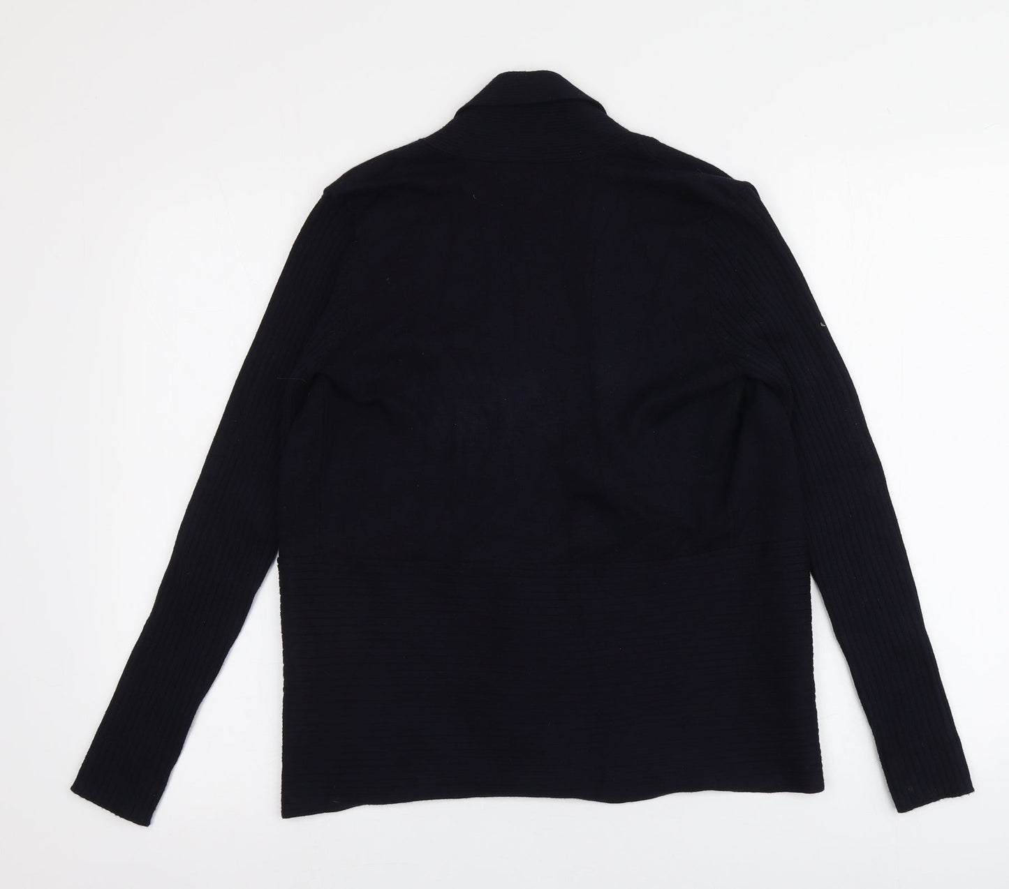 89th & Madison Womens Blue V-Neck  Rayon Cardigan Jumper Size S