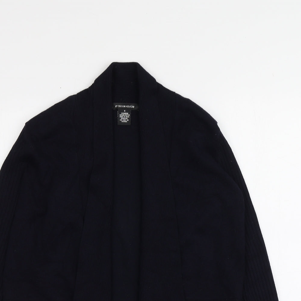 89th & Madison Womens Blue V-Neck  Rayon Cardigan Jumper Size S