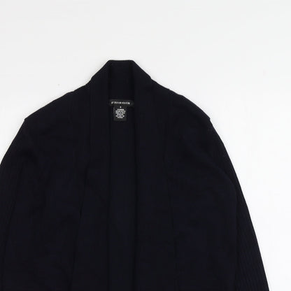 89th & Madison Womens Blue V-Neck  Rayon Cardigan Jumper Size S
