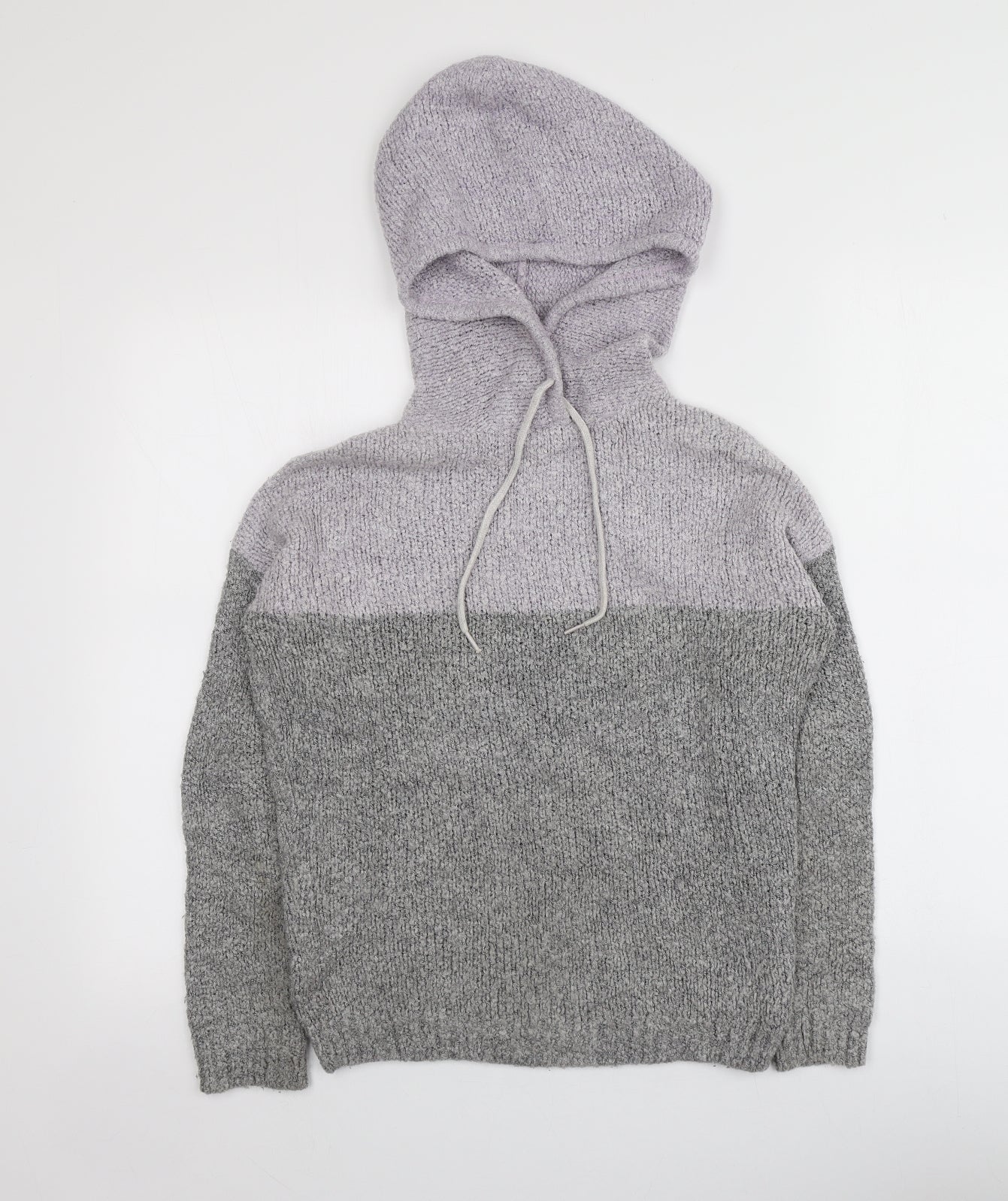 FBsister Womens Grey Round Neck  Polyimide Pullover Jumper Size XS