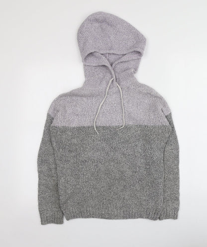 FBsister Womens Grey Round Neck  Polyimide Pullover Jumper Size XS