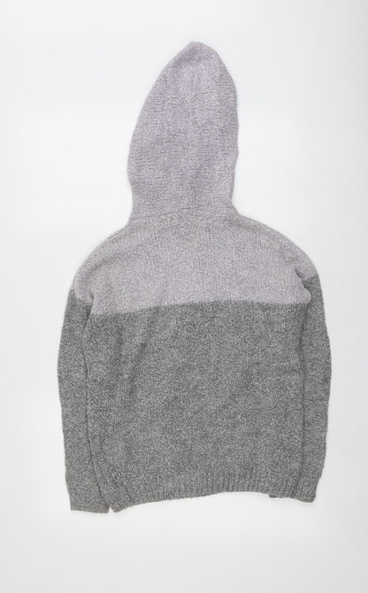 FBsister Womens Grey Round Neck  Polyimide Pullover Jumper Size XS