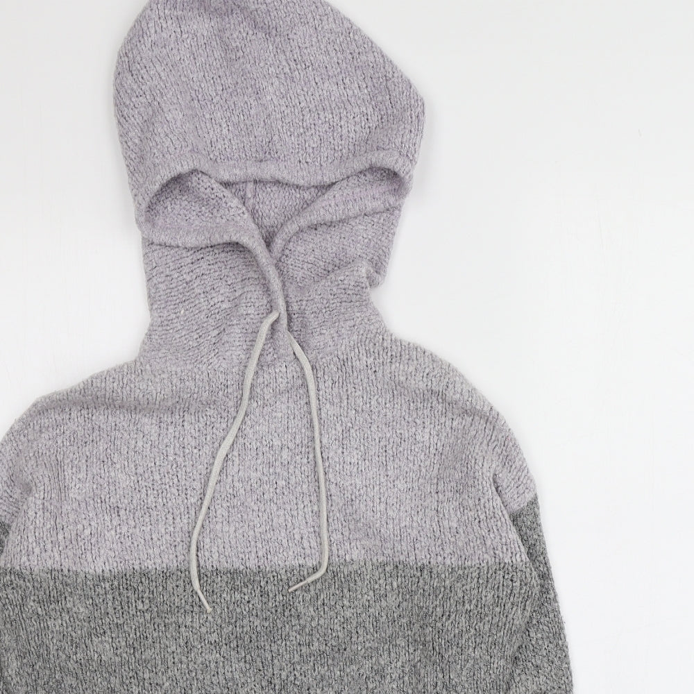 FBsister Womens Grey Round Neck  Polyimide Pullover Jumper Size XS