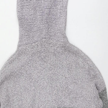 FBsister Womens Grey Round Neck  Polyimide Pullover Jumper Size XS