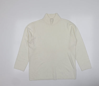 L.X.D Womens Ivory High Neck  Acrylic Pullover Jumper Size 16