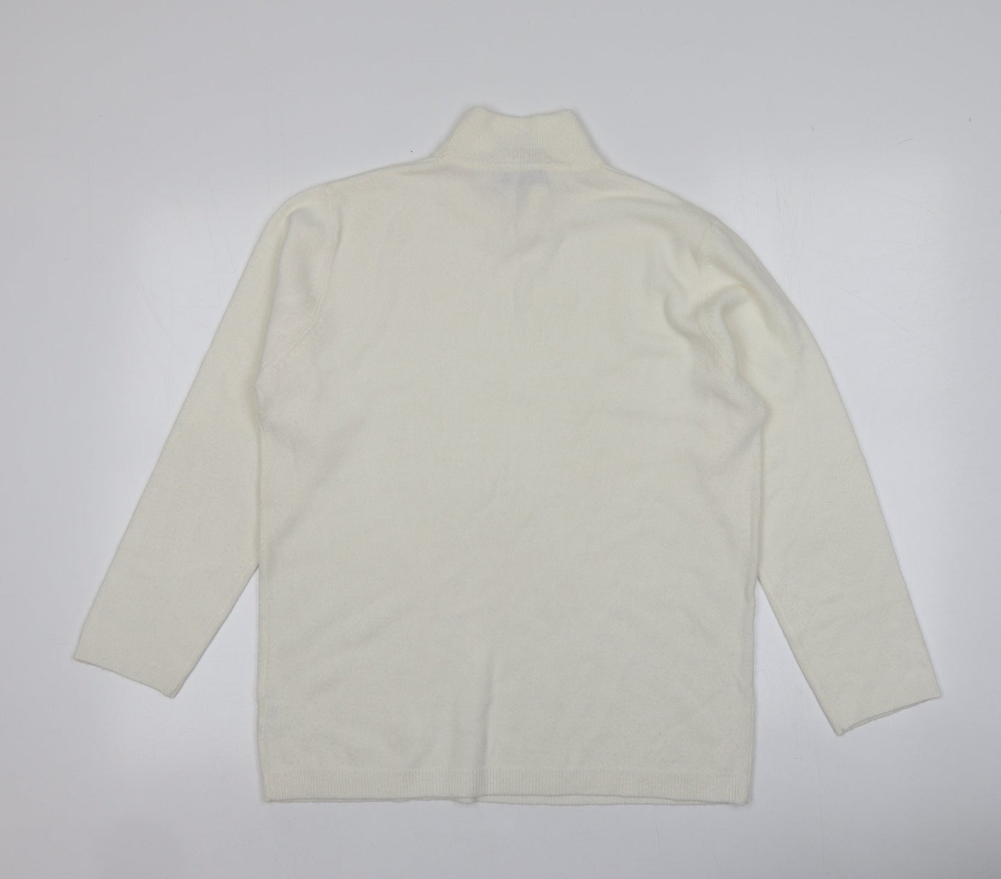 L.X.D Womens Ivory High Neck  Acrylic Pullover Jumper Size 16