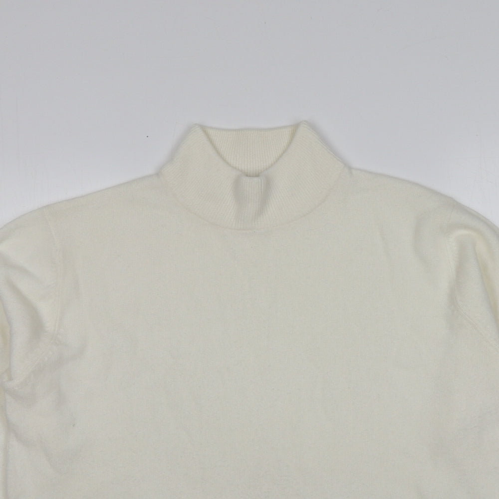 L.X.D Womens Ivory High Neck  Acrylic Pullover Jumper Size 16