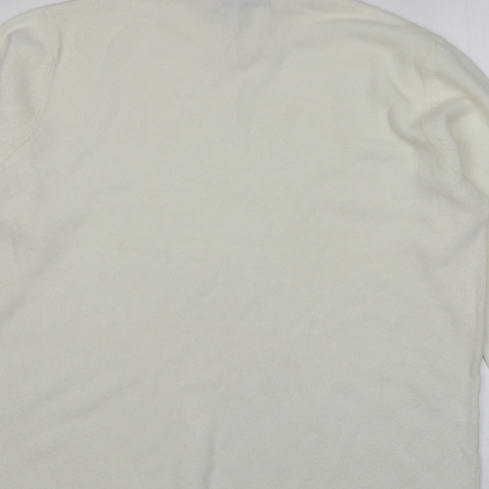 L.X.D Womens Ivory High Neck  Acrylic Pullover Jumper Size 16