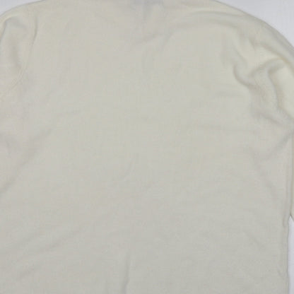 L.X.D Womens Ivory High Neck  Acrylic Pullover Jumper Size 16
