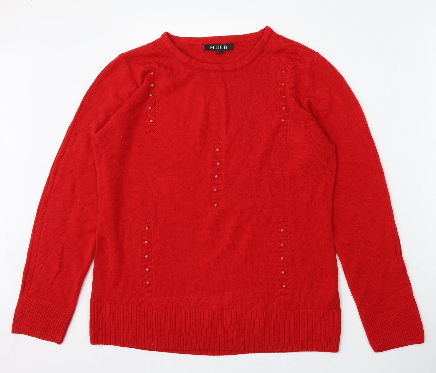 Womens UK Size L Ellie B Red Pullover Jumper