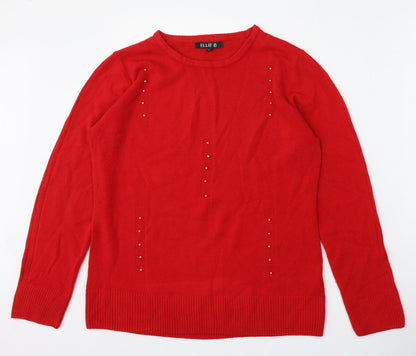Womens UK Size L Ellie B Red Pullover Jumper