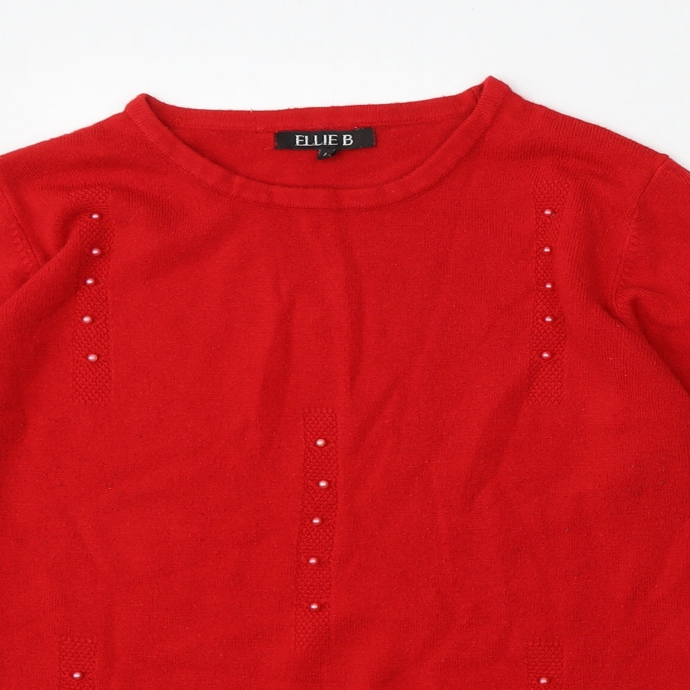 Womens UK Size L Ellie B Red Pullover Jumper