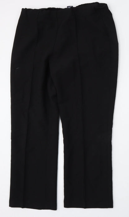 Classic Womens Black  Polyester Trousers  Size 14 L27 in Regular