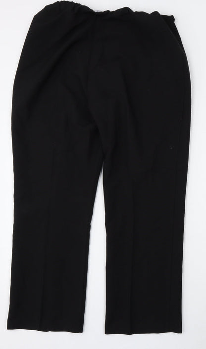 Classic Womens Black  Polyester Trousers  Size 14 L27 in Regular