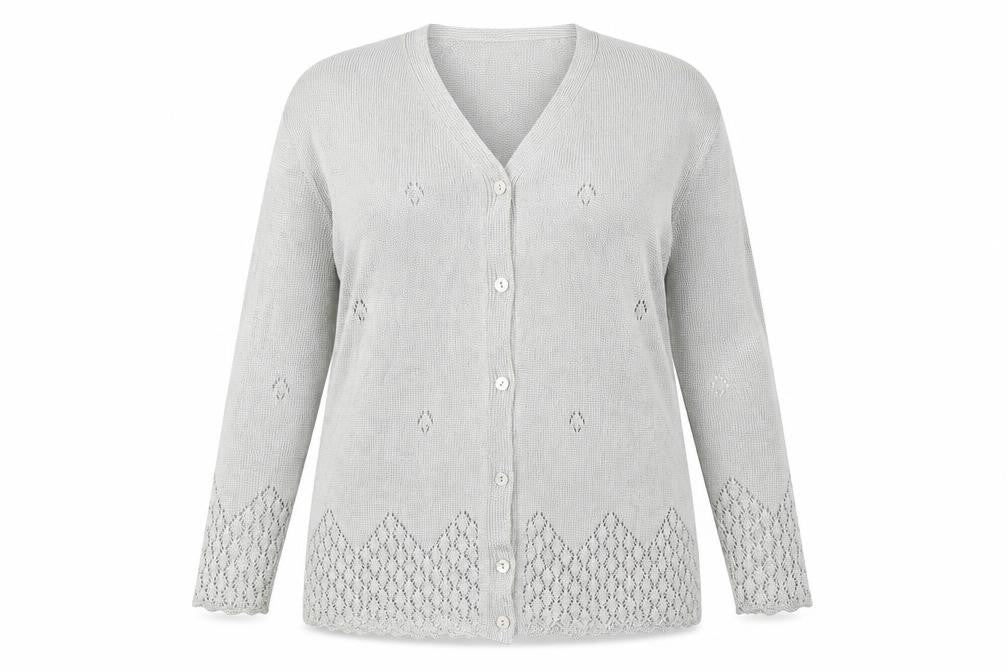 Womens UK Size 14 Berkertex Silver Cardigan Jumper