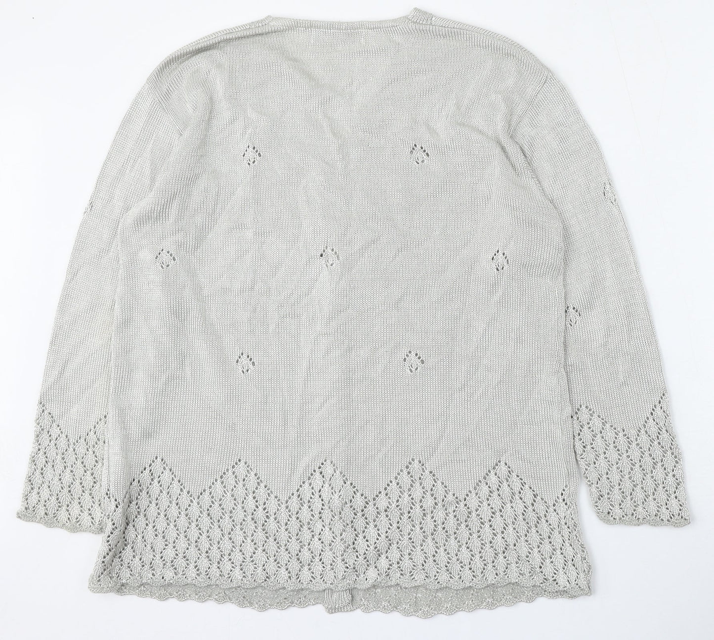 Womens UK Size 14 Berkertex Silver Cardigan Jumper