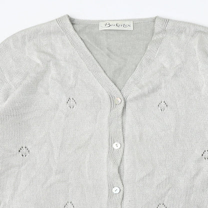 Womens UK Size 14 Berkertex Silver Cardigan Jumper