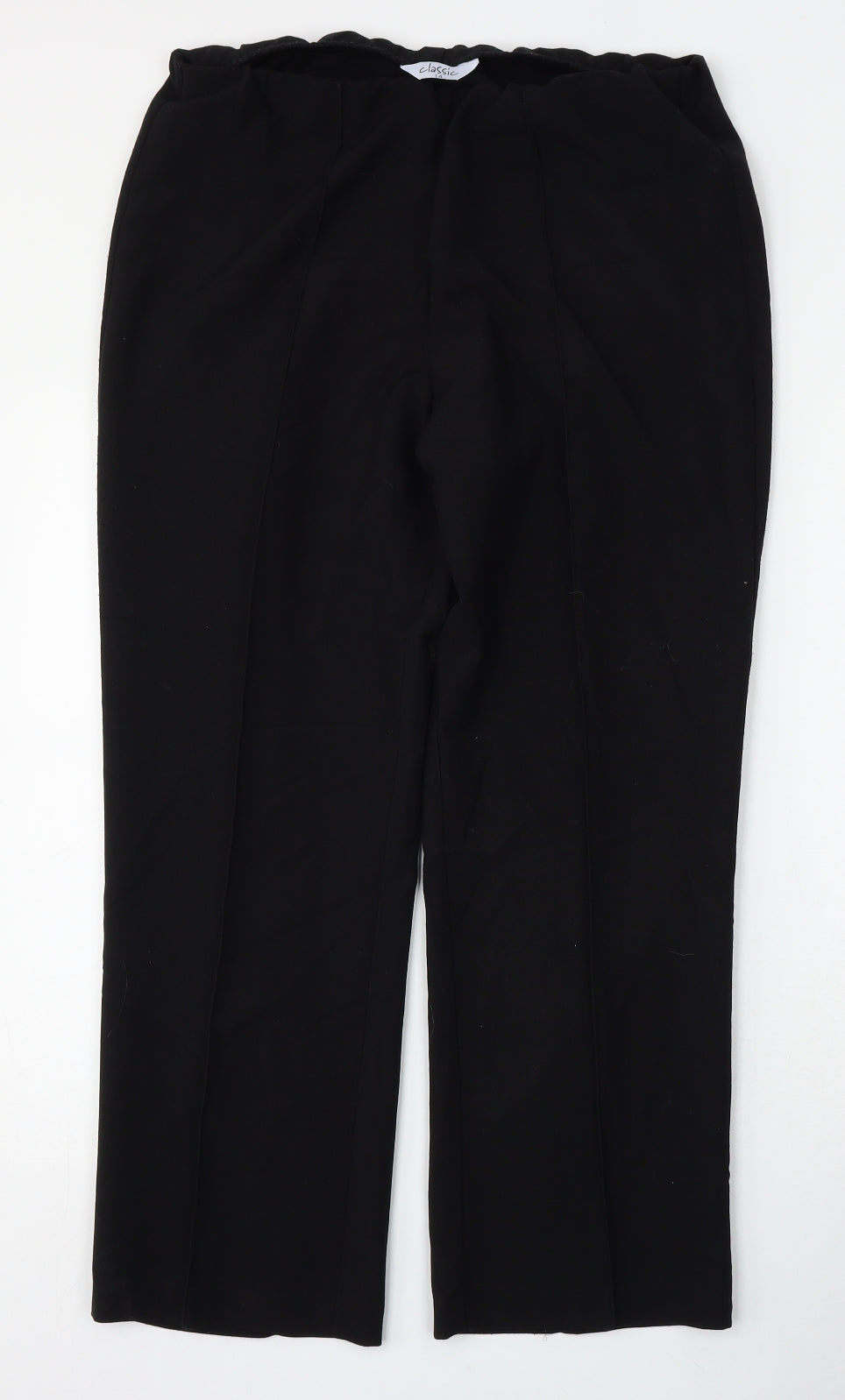 Classic Womens Black  Polyester Trousers  Size 14 L27 in Regular
