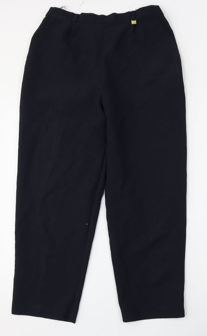 Wilkies Womens Blue  Polyester Trousers  Size 14 L24 in Regular