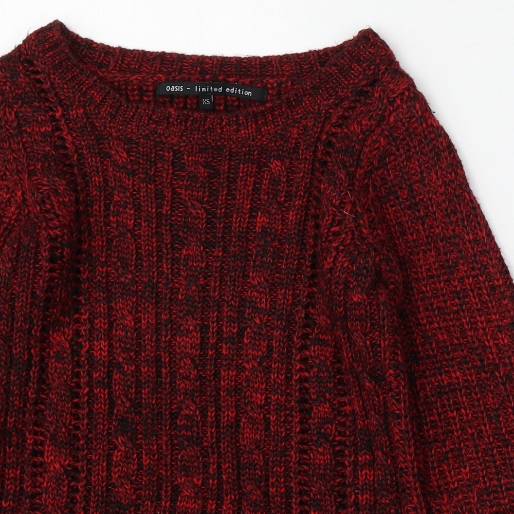 Womens UK Size XS Oasis Red Pullover Jumper