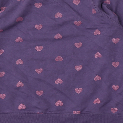 Board Angels Girls Purple Geometric Cotton Pullover Sweatshirt Size 13 Years