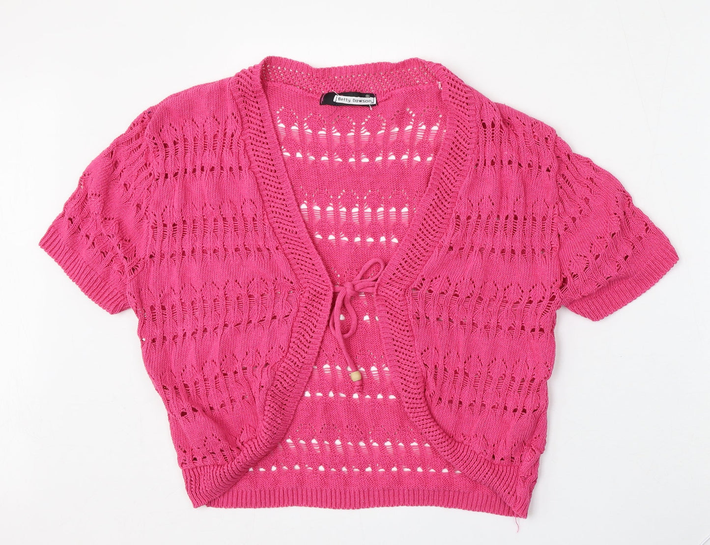 Figaro Womens Pink V-Neck  Cotton Cardigan Jumper Size M