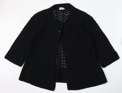 Cotton Candy Womens Black V-Neck  Acrylic Pullover Jumper Size XL