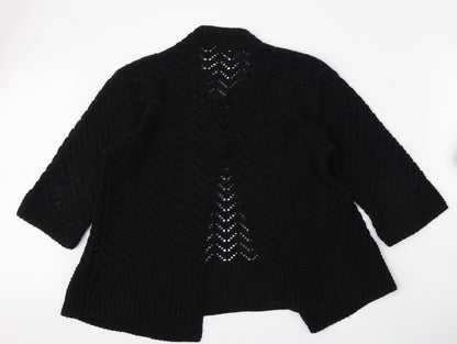 Cotton Candy Womens Black V-Neck  Acrylic Pullover Jumper Size XL
