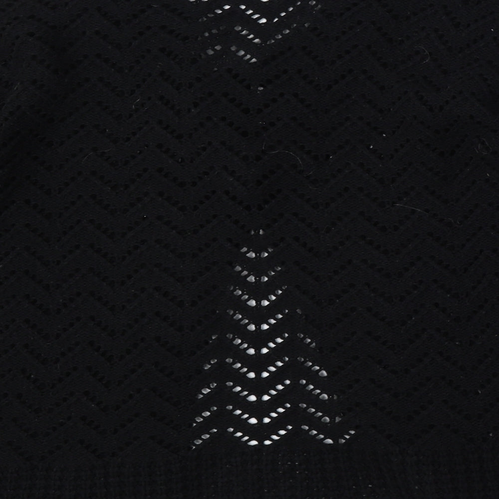 Cotton Candy Womens Black V-Neck  Acrylic Pullover Jumper Size XL