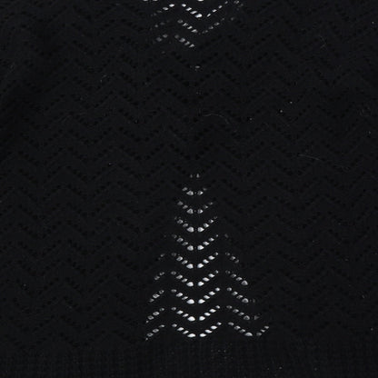 Cotton Candy Womens Black V-Neck  Acrylic Pullover Jumper Size XL