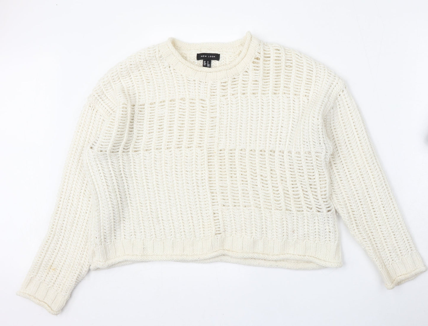 Womens UK Size M New Look Beige Pullover Jumper