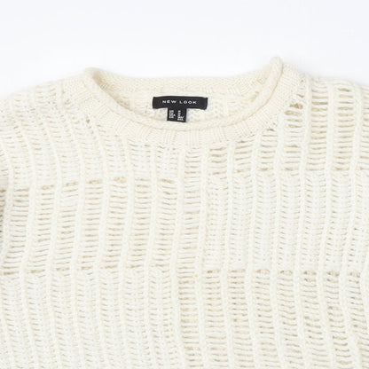 Womens UK Size M New Look Beige Pullover Jumper